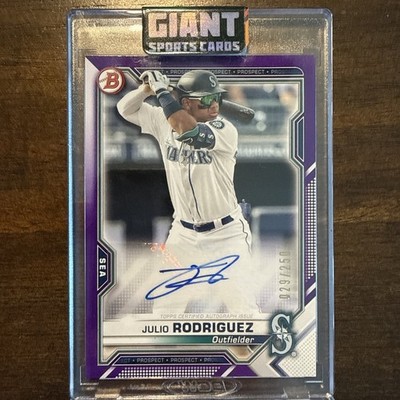 Julio Rodriguez 2021 Bowman Purple /250 Auto Seattle Mariners