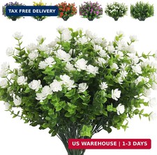 Artificial Flowers, Fake Boxwood Outdoor UV Resistant Plants Eucalyptus Greener