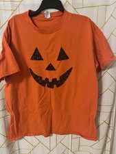 Celebrate Halloween Jack O Lantern Pumpkin Face Womens T-Shirt