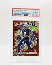 PSA 10 2023 Bowman U Best Michael Penix Jr Elements Game Orange #/25 Sapphire 