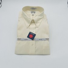 Men EAGLE Brand Button Dress Shirt OOP HTF 18 36-37 Ivory No Iron Easy Care XXL
