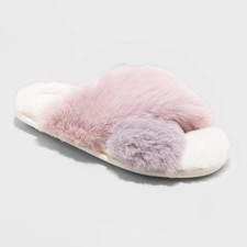 Women's Paris Crossband Fur Slippers - Stars Above 9/10 Lavender L, Purple