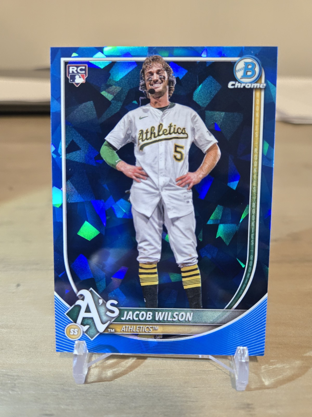 Jacob Wilson Image Variation 2025 Bowman Chrome Sapphire Edition #1 (RC) A’s