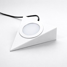LED Under Cabinet Triangular Light Matte White Pressed Steel  2W 200lm 240V CCT