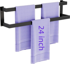 Double Towel Bar, 24 Inch Towel Rack for Bathroom Wall Mounted, Stainless Steel