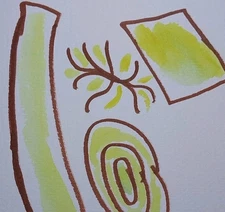 GAT Painting IMPRESSIONISM WHIMSICAL OOAK ABSTRACT 5x7 Yellow