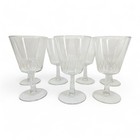 7 vintage glasses on foot with cut decoration - 12,5 cm - classic Nordic design