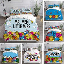 Mr Men and Little Miss 3D Duvet Cover Pillowcase Single Double King Bedding Set