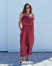 Jumpsuit Woman’s Next Pink Bandeau Harem Leg Jumpsuit RED PETITE (£42 RRP)
