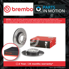 2x Brake Discs Pair Solid fits JEEP RENEGADE 2.0D Rear 2014 on 278mm Set Brembo