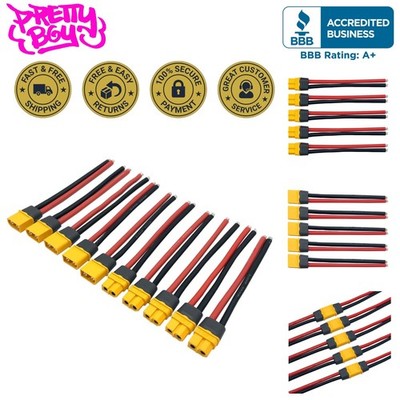12AWG 10cm XT60H Connector Set: Secure Battery Adaptation for Drones & RC Cars