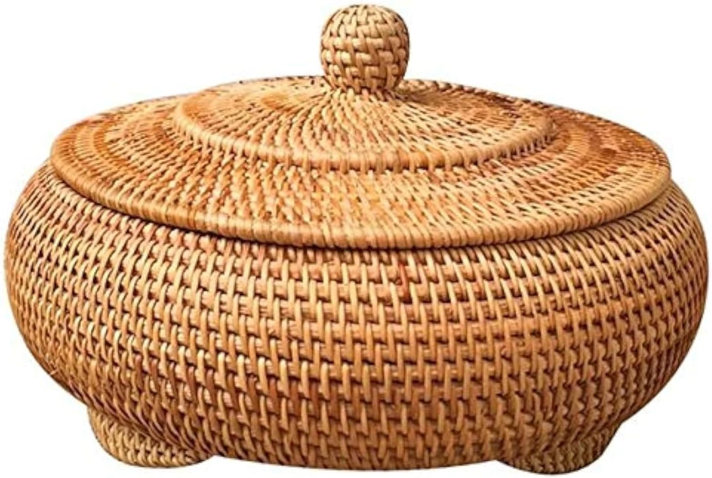Rattan Boxes with Lid Wicker Tray - Thumbnail 2