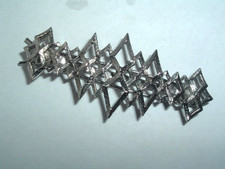 VINTAGE SILVER TONE METAL HAIR BARRETTE HAIR ACCESSORY