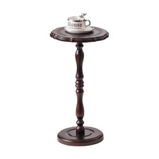 Round Side Table, Small Drink Table for Small Spaces, Solid Wood Modern End T...