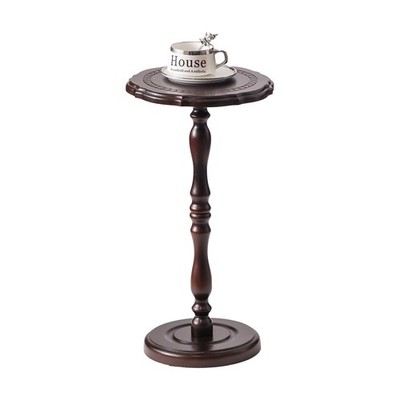 Round Side Table, Small Drink Table for Small Spaces, Solid Wood Modern End T...