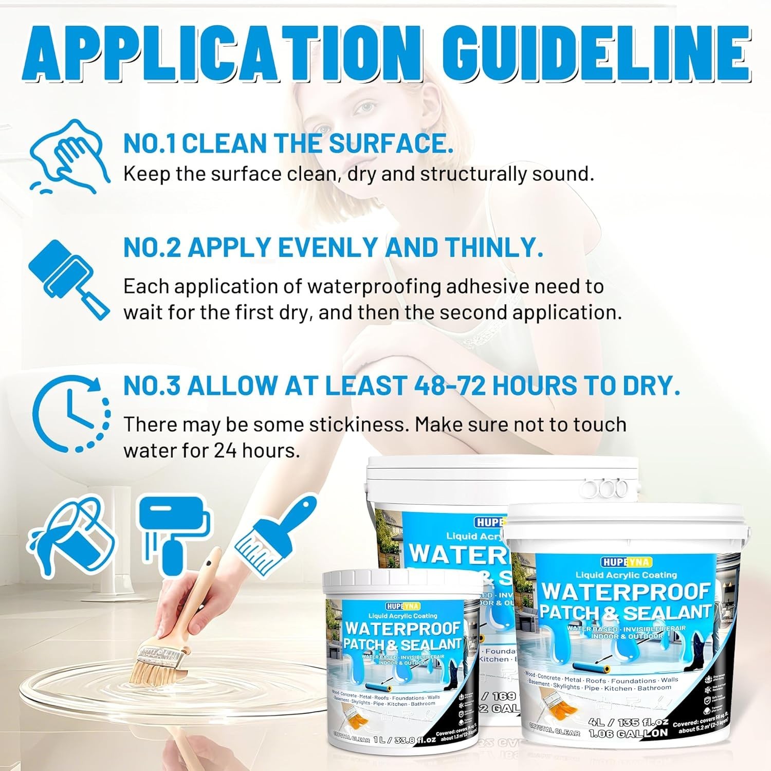 Transparent Waterproofing Coating - Versatile 4L Liquid Sealant for All Surfaces