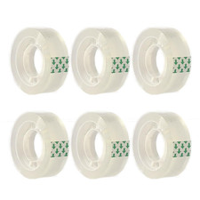 6 Rolls Transparent Tape Refills Rolls, Clear Tape, 3/4 x 1000 in, 1 in Core Gif