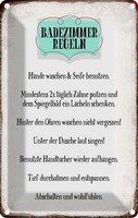 Blechschild 30X20 Cm Badezimmer Regeln HäNde Waschen Spruch Zitat Deko Geschenk