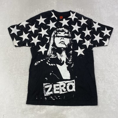 VTG ZERO Skateboards Stars Stripes Lady Smoking T-Shirt Mens Large AOP Y2K RARE