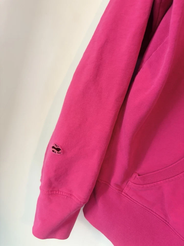 Vintage Y2k Aeropostale Athletics Pink Hoodie Medium Embroidered Big Logo Preppy - image 3 of 4