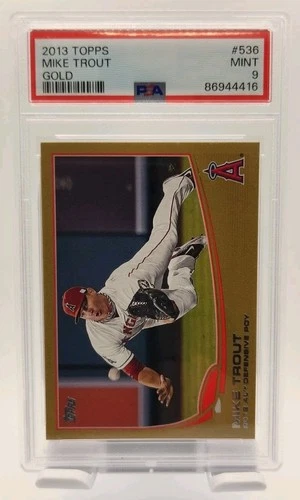 2013 Topps - Award Winner Mike Trout #536 Gold /2013 PSA 9