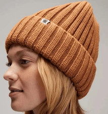 Alpine Design Tan Chunky Knit Beanie Hat Brown