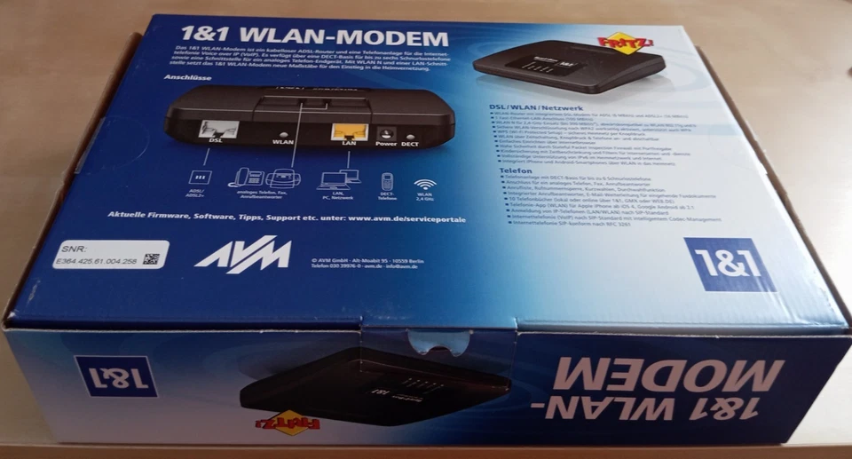 Fritz Box 7312, Telefonanlage für VoIP, WLAN-Modem, DECT-Basis. - Bild 2 von 3