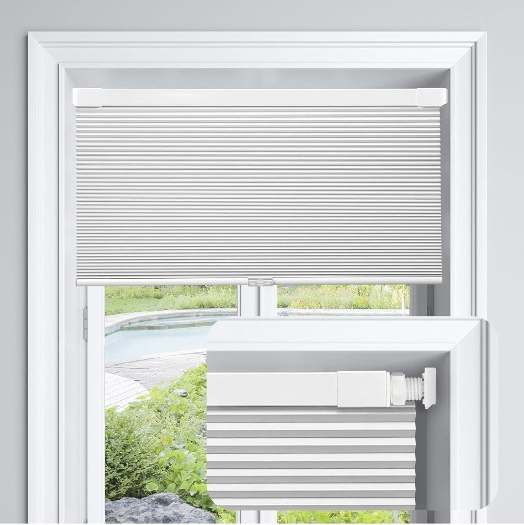 Blackout Honeycomb Shades 39"wx48"h Silver Wh
