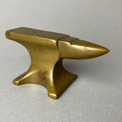 Vintage 3 3/8  Small Brass Anvil Jeweler Paper Weight