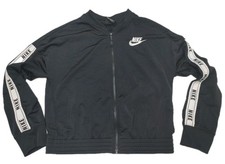 Nike Jacket Youth XL Black White Logo Swoosh Track Full Zip Lightweight 0017 