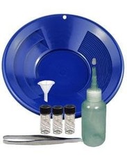 Sluice Monkey 10" Blue Gold Pan Starter Kit with 4oz Sniffer Bottle