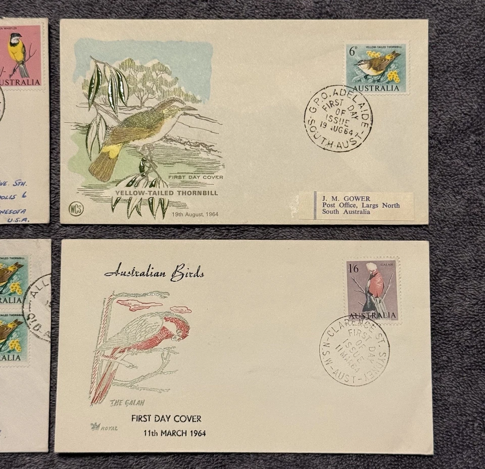 1964–65 Australia Birds FDC Lot (4) – Thornbill Block, Galah, Sydney/Adelaide - Image 2 of 4