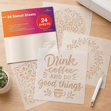 Easy Cut Stencil Sheet Set of 24-12x12 Mylar for Vinyl Cutting