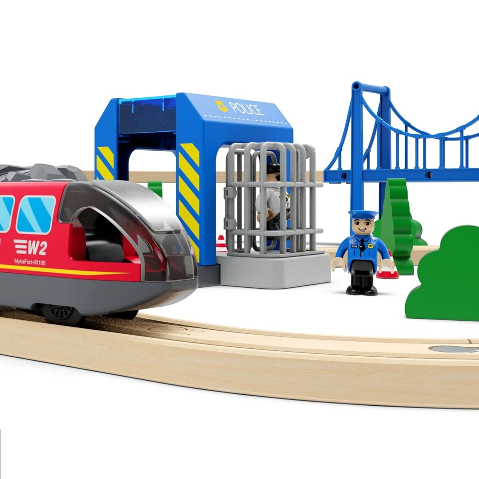 Wooden Train Police Station - Compatible All Major Tracks - Toy for Age 3+ - Image 4 of 4
