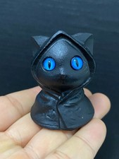1pc Natural Obsidian Quartz Carved Crystal Cat skull reiki healing Gift Decor