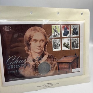 GB Jane Eyre Charlotte Bronte Silver Coin First Day Cover LE 500