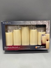 MIRAGE 5 Candele di Cera LED con Telecomando e Timer 20 Batterie Duracell, Nuove Sigillate