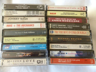 18 MIXED POP VOCAL /MOR CASSETTE LOT Bolton Nat King Cole Ike Tina Dirty Dancing