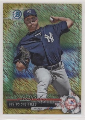 2017 Bowman Chrome Prospects Gold Shimmer Refractor 4/50 Justus Sheffield 9hx