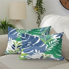 Pack of 2 Waterproof Outdoor Lumbar Pillow Cover, 12x20 in Rectangle...