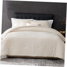 Am lie Home Beige Waffle Queen Comforter Set, Queen 90"x90" Waffle Beige