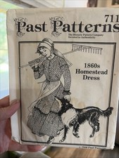 Past Patterns 711 1860s Homestead Dress Sewing Pattern Bust 33-41 Historic Gown