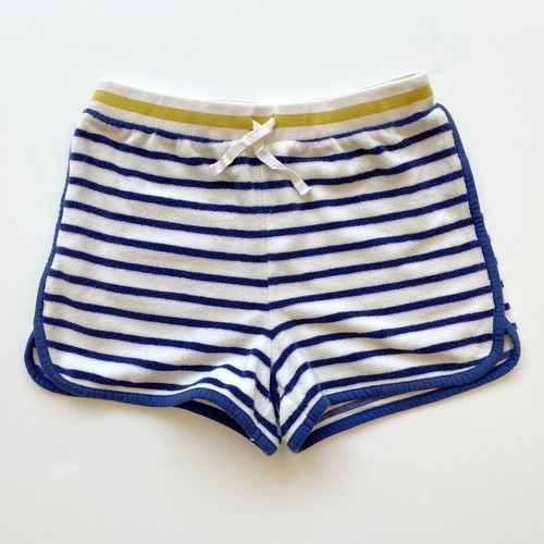 Boden Jonnie B Girls Terry Cloth Towelling Shorts Size 14 White Navy Striped