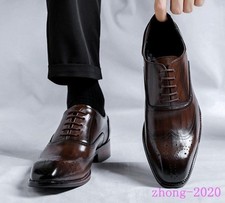 Men's Faux Leather Pointed Toe Oxfords Business Casual Formal Office Prom Shoes