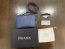 PRADA 1NF674 Pouch Shoulder Camera Bag Saffia...