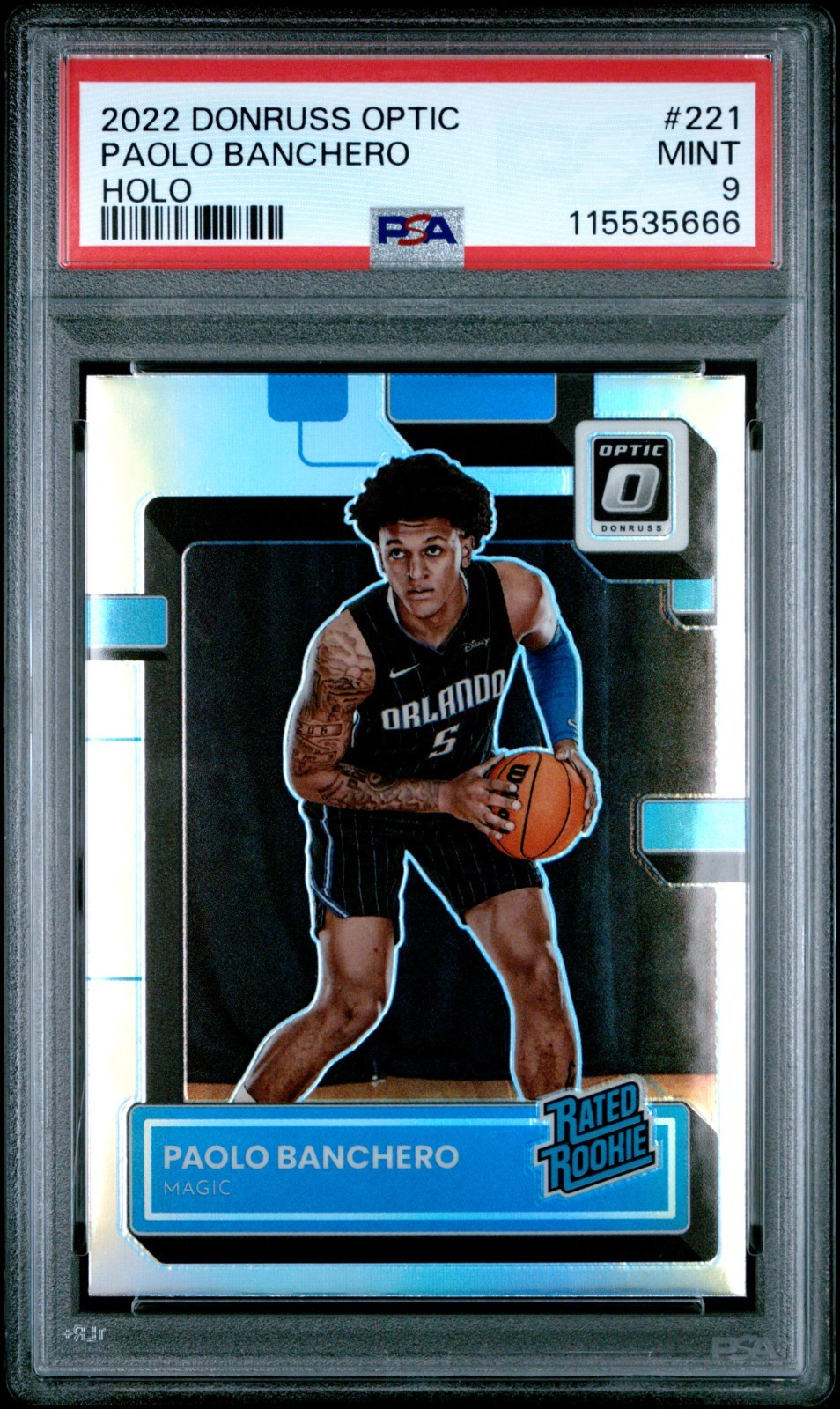 2022 Donruss Optic Rated Rookie Holo #221 Paolo Banchero PSA 9 MINT