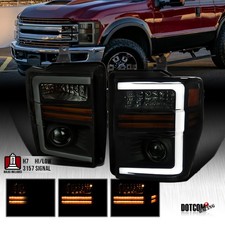 Fit 2008-2010 Ford F250 F350 Superduty Smoke Projector Headlights Led Sequential