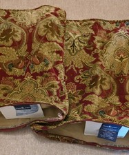 Vintage Ralph Lauren Jardiniere Throw Pillow Shams. Red/Multi Velvety Zip Close