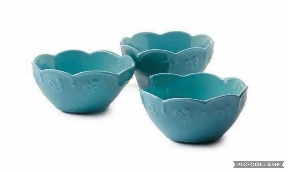 3274 Princess House Marbella Stoneware Scalloped Design Condiment