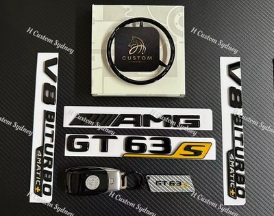 Gloss Black GT63S Badges Pack For Mercedes AMG GT63S X290 Exclusive Edition